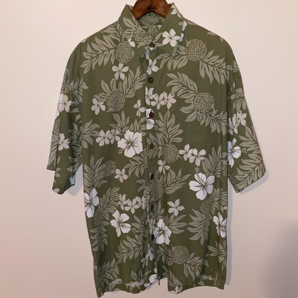 Kane Green hawaiian floral button up size large
